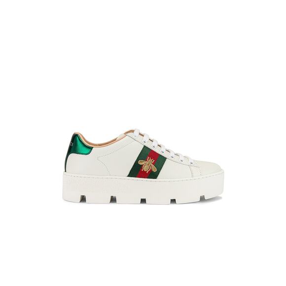 Gucci Shoes - Gucci New Ace White Leather Platform Sneakers Size 11